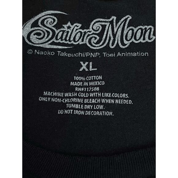 Sailor Moon Anime T-Shirt XL Black Mercury Mars Jupiter Venus Graphic Tee Toei - Picture 3 of 7